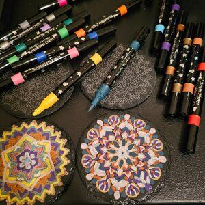 DIY Mandala Slate Coaster Kit - Create Unique Home Décor